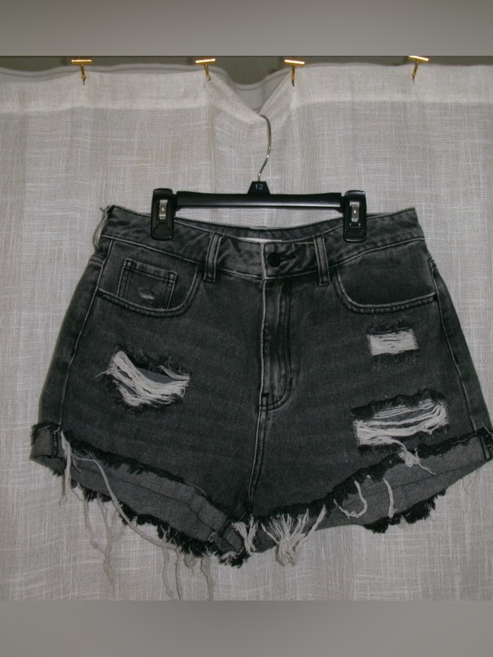 High-Rise Pacsun Distressed Black Denim Shorts